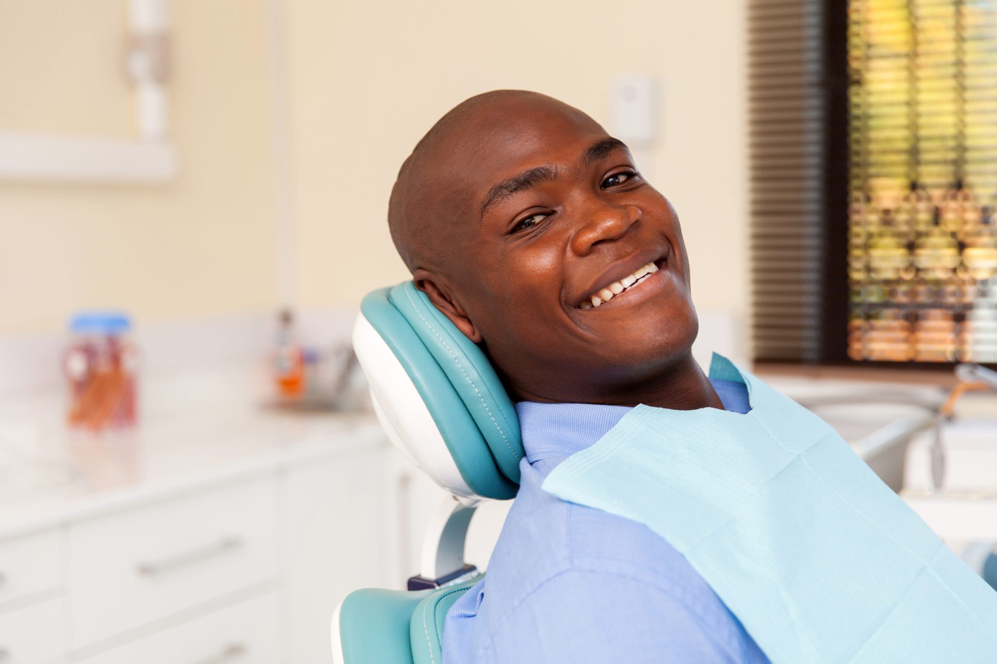 African Man Visiting Dentist
